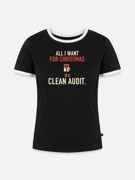 Weihnachtswunsch für saubere Prüfung – Pharma-QA-Geschenk - Frauen Kontrast-T-Shirt - Schwarz/Weiß