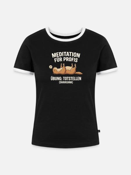 Murmeltier Meditation - Frauen Kontrast-T-Shirt -