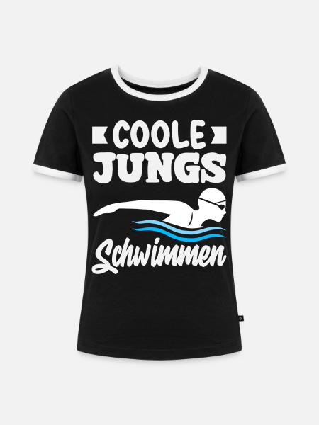Schwimmsport Schwimmer Spruch Geschenk - Frauen Kontrast-T-Shirt - Schwarz/Weiß
