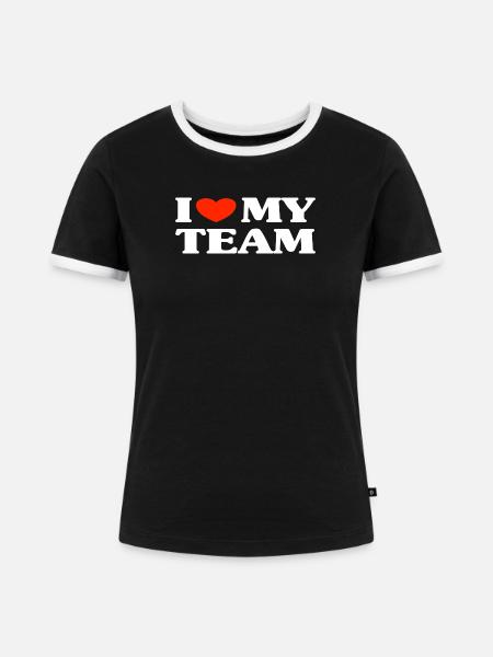 Team Teamwork Spruch - Frauen Kontrast-T-Shirt - Schwarz/Weiß