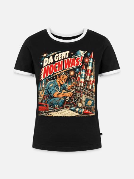 Da geht noch was – Feuerwerk - Frauen Kontrast-T-Shirt - Schwarz/Weiß