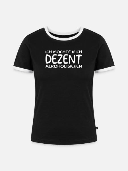 Bier Spruch - Frauen Kontrast-T-Shirt - Schwarz/Weiß