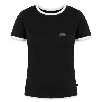 Bunny brodé - T-shirt contrasté Femme - noir/blanc - Devant - Selfina (174cm)