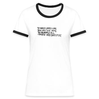 Basquiat - T-shirt contrasté Femme - blanc/noir - Devant - Selfina (174cm)