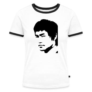 Bruce Lee die Legende - Frauen Kontrast-T-Shirt - Weiß/Schwarz - Vorne - Selfina (174cm)