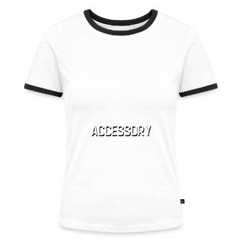 Füße sind mein Lieblingsaccessoire - Frauen Kontrast-T-Shirt - Weiß/Schwarz - Vorne - Selfina (174cm)
