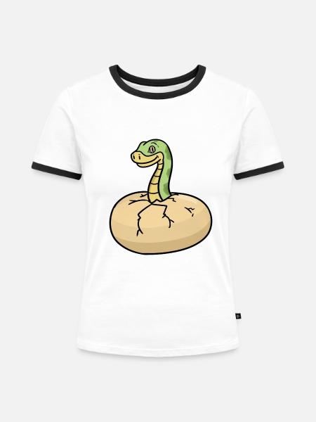 Faszinierende Python Würgeschlange - Frauen Kontrast-T-Shirt -