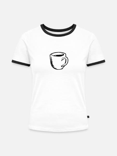 Kaffee - Frauen Kontrast-T-Shirt -