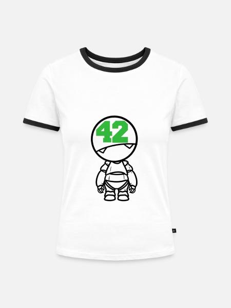 Durchgeknallter Lebenssinn Galaxis - Frauen Kontrast-T-Shirt - 