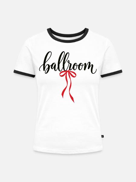 Gesellschaftstanzer Paartanz Choreografie Kokette - Frauen Kontrast-T-Shirt - Weiß/Schwarz