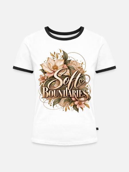 Weiche Grenzblumen - Frauen Kontrast-T-Shirt - Weiß/Schwarz