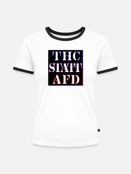 THC STATT AFD - Frauen Kontrast-T-Shirt - Weiß/Schwarz
