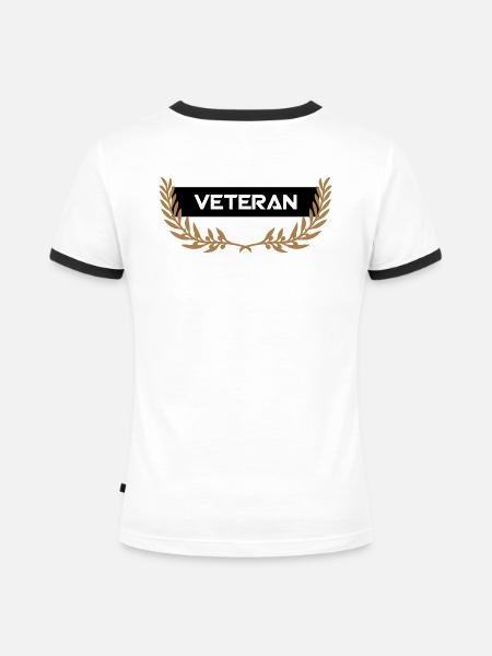 Veteran Ehrung Schild - Frauen Kontrast-T-Shirt - Weiß/Schwarz