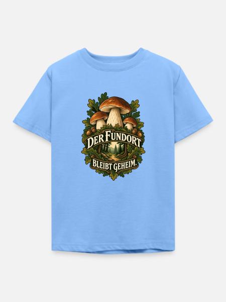 Fundort bleibt geheim Pilzwald - Kinder T-Shirt - Himmelblau