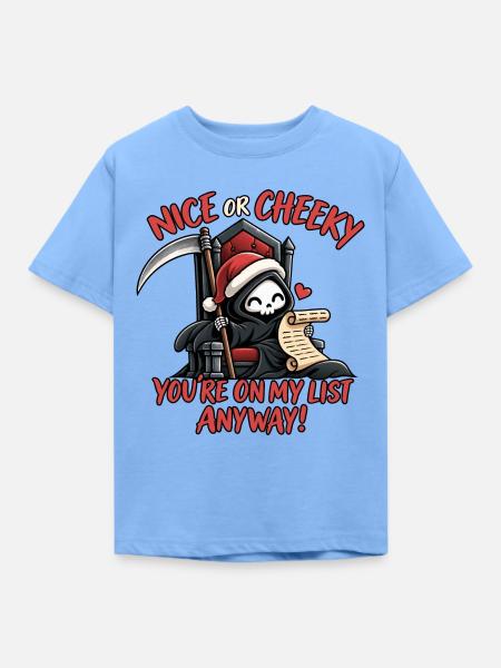 Sensenmann Weihnachten schwarzer Humor - Kinder T-Shirt - Himmelblau