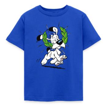 Asterix & Obelix Idefix Mit Lorbeerkranz - Kinder T-Shirt - Royalblau - Vorne - AI Model Kid Female (0cm)