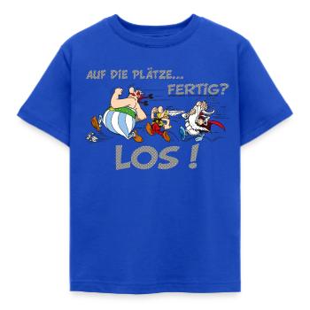 Asterix Obelix Auf die Plätze... Fertig? Los! - Kinder T-Shirt - Royalblau - Vorne - AI Model Kid Female (0cm)