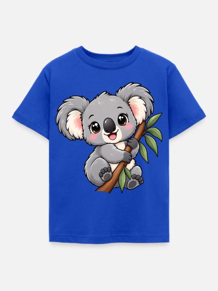 Kawaii Koala – Flauschiger Eukalyptusfreund - Kinder T-Shirt - Royalblau
