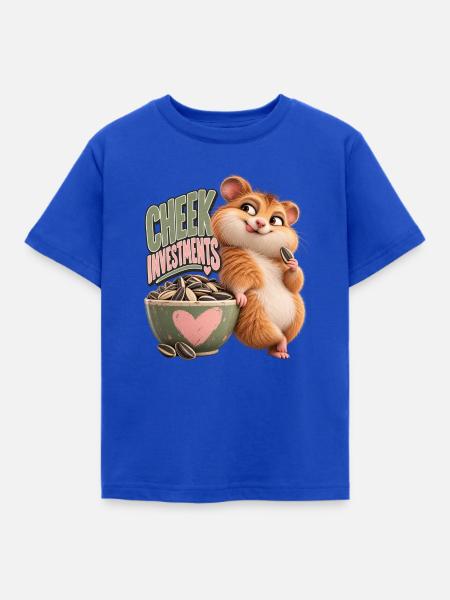 Cheek Investments | Flauschiger Hamster - Kinder T-Shirt - Royalblau