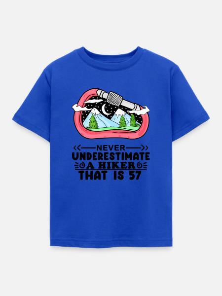 57 Jahre - Berg Wandern Bergsteigen - Kinder T-Shirt - Royalblau