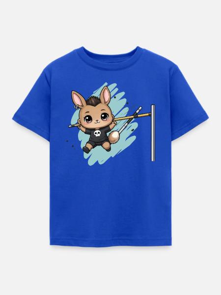 Punk-Kaninchen Sprungkunst - Kinder T-Shirt - Royalblau