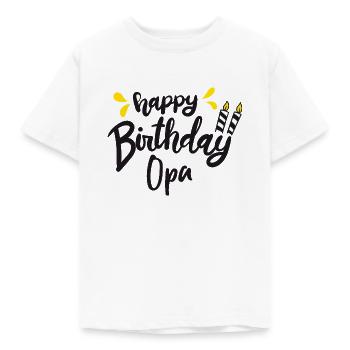 Happy Birthday Opa - Kerze Geburtstag - Kinder T-Shirt - Weiß - Vorne - AI Model Kid Male (0cm)