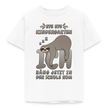Faultier Bye Bye Kindergarten Schule Grundschule - Kinder T-Shirt - Weiß - Vorne - AI Model Kid Male (0cm)