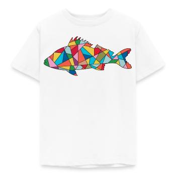Barsch Angler Design Barschangeln Barsche Angeln - Kinder T-Shirt - Weiß - Vorne - AI Model Kid Male (0cm)