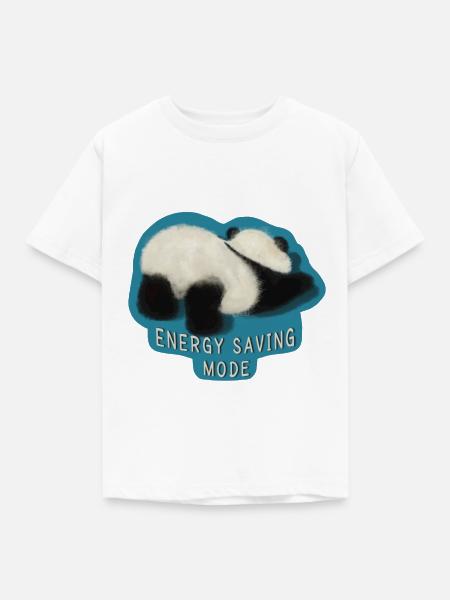 Lazy Panda - Kinder T-Shirt - Weiß