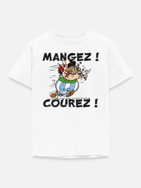 Obelix – Iss! Lauf! - Kinder T-Shirt - Weiß