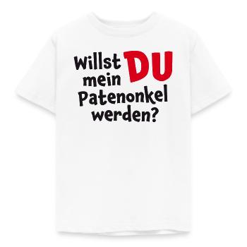Willst DU mein Patenonkel werden? - Kinder T-Shirt - Weiß - Vorne - AI Model Kid Male (0cm)