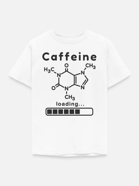 Koffein-Ladende Chemische Formel - Kinder T-Shirt - Weiß