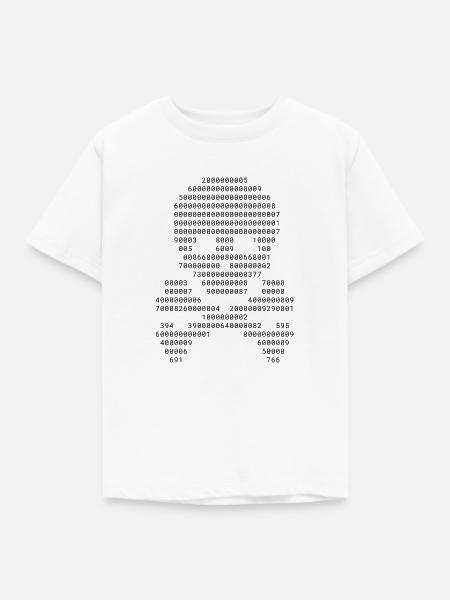 Schädel-ASCII-Kunst - Kinder T-Shirt - Weiß