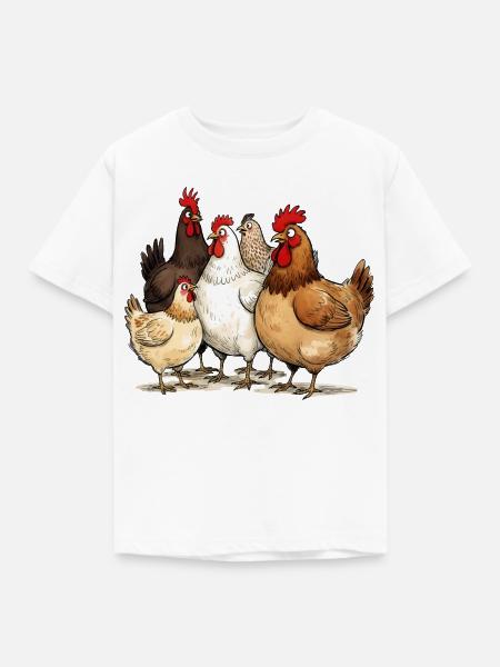 Hennentruppe am Hof Hühner-Flüsterer - Kinder T-Shirt - Weiß
