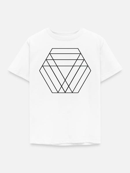 Hexagon-Prismenlinien - Kinder T-Shirt - Weiß