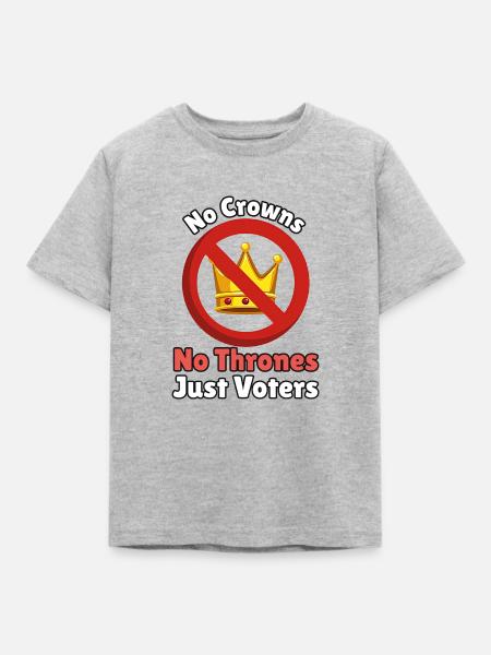 No Crowns, No Thrones - Kinder T-Shirt - Grau meliert
