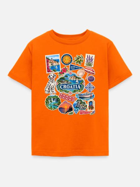Kroatien Reisesticker - Kinder T-Shirt - Orange
