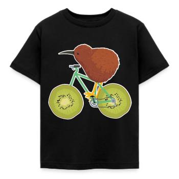 Pedaltretender Kiwi Radausflug - Kinder T-Shirt - Schwarz - Vorne - AI Model Kid Female (0cm)