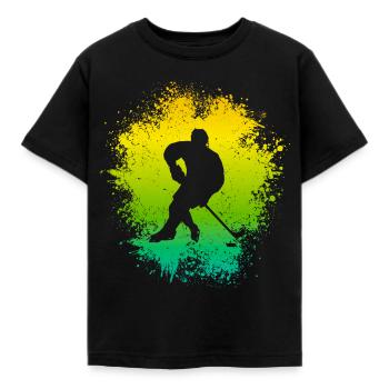 Hockey Kinder Eishockey Spieler Eishockeyspieler - Kinder T-Shirt - Schwarz - Vorne - AI Model Kid Female (0cm)
