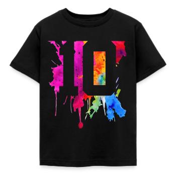 10 JAHRE 10. GEBURTSTAG - Kinder T-Shirt - Schwarz - Vorne - AI Model Kid Female (0cm)