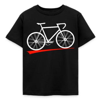 Fahrrad Silhouette Linienstil - Kinder T-Shirt - Schwarz - Vorne - AI Model Kid Female (0cm)