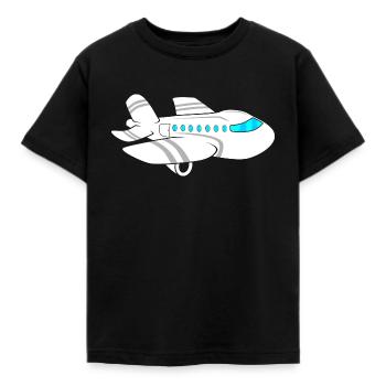 Flugzeug - Kinder T-Shirt - Schwarz - Vorne - AI Model Kid Female (0cm)