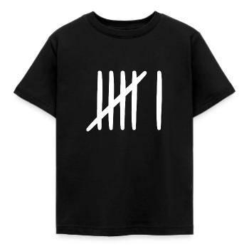 6 Geburtstag Strichliste 6 Jahre alt - Kinder T-Shirt - Schwarz - Vorne - AI Model Kid Female (0cm)