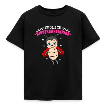 Endlich Kindergartenkind Marienkäfer Kindergarten - Kinder T-Shirt - Schwarz - Vorne - AI Model Kid Female (0cm)