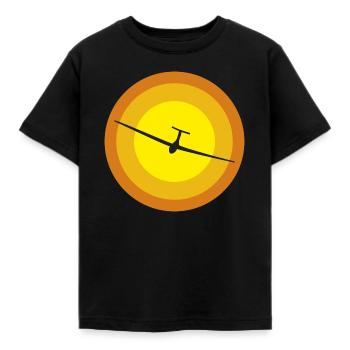 segelflugzeug und sonne - Kinder T-Shirt - Schwarz - Vorne - AI Model Kid Female (0cm)