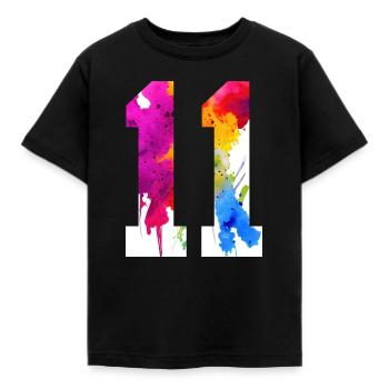 NUMMER 11 JAHRE ALT 11. GEBURTSTAG - Kinder T-Shirt - Schwarz - Vorne - AI Model Kid Female (0cm)