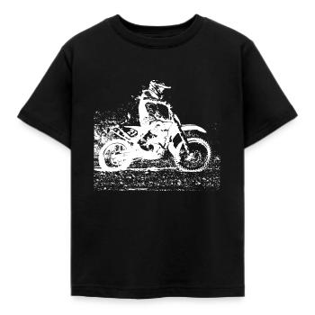 enduro weiss - Kinder T-Shirt - Schwarz - Vorne - AI Model Kid Female (0cm)