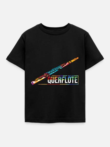 Beschwingte Flöte Musikschule - Kinder T-Shirt - Schwarz