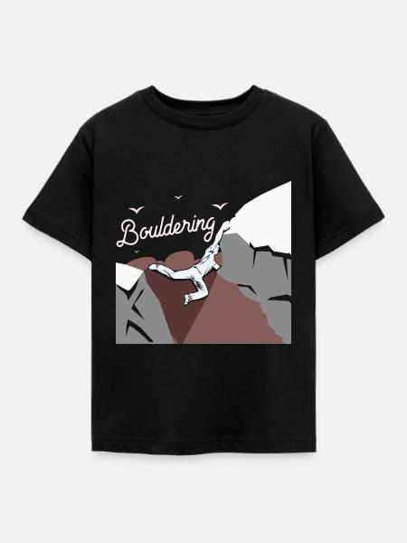 Kraftvoller Boulderer Grifftechnik - Kinder T-Shirt - Schwarz