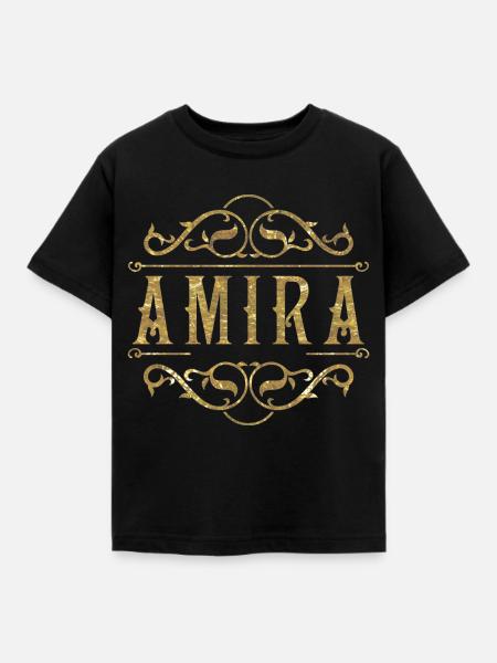 Amira gold - Kinder T-Shirt - Schwarz